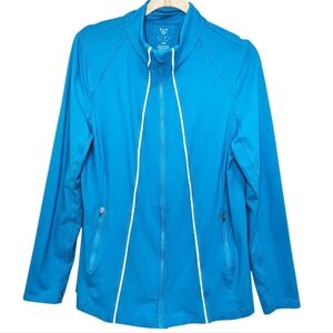 Lane Bryant Livi Active Teal Blue Full Zip Yoga Gym Zip-Up Jacket 22/24 NWT
